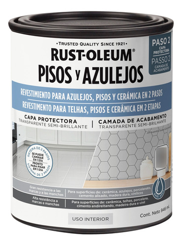 Arma Tu Kit De Revestimiento Para Pisos Y Azulejos (2 Pasos) Color Capa Protectora Transparente Semi-brillante