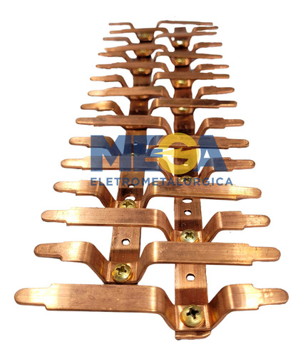 Kit Barramento Completo Bifásico 100a P/32 Circuitos Din Cor Cobre