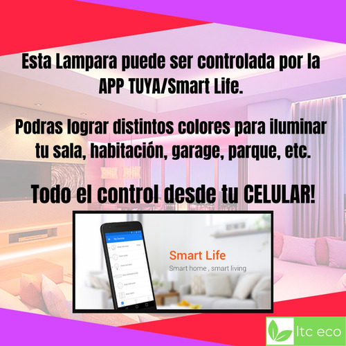 Foco Led Smart 9w Rgb Wifi Luz Rgb Fria Calida Neutra Bulbo