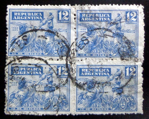 Argentina, Cuadro Gj 659 12c. Dia Raza 1929 Usado L9976
