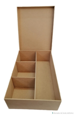 5 Caja Para Botella Con Divisiones Mide 25x35cm Mdf Regalo 