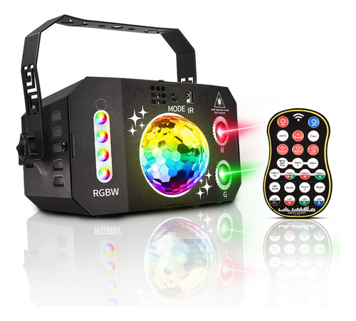 Luces Laser Dj Bylifity Dj Disco Stage Luces De Fiesta, Luz Uv Láser Dmx, Led Activadas Por Sonido Láser Rgb Flash Proyector Estroboscópico Con Control Remoto Para Pub, Ktv, Bar, Baile, Boda