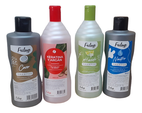 Frilayp Kit Shampoo X950ml- Coco+acido+ Nueutro+ Keratina