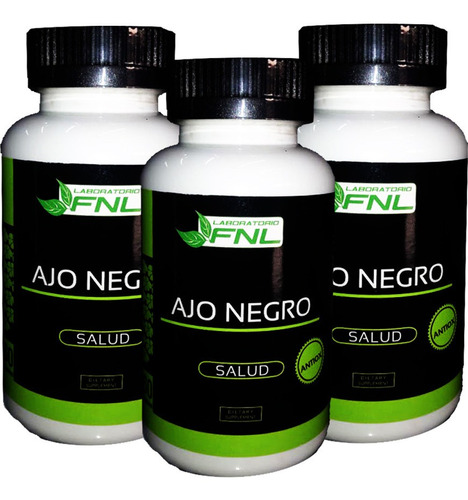 3 X Ajo Negro Black Garlic Antiox 180 Capsulas 3 Meses Tto