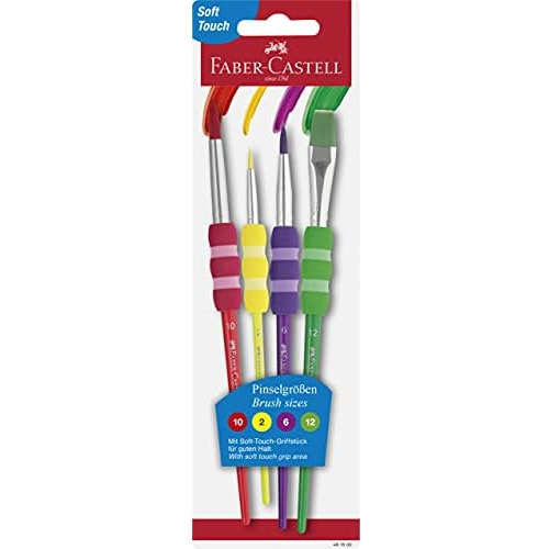 Soft Grip Paint Brush Set Kids Paint Brushes 4 Pinceles...
