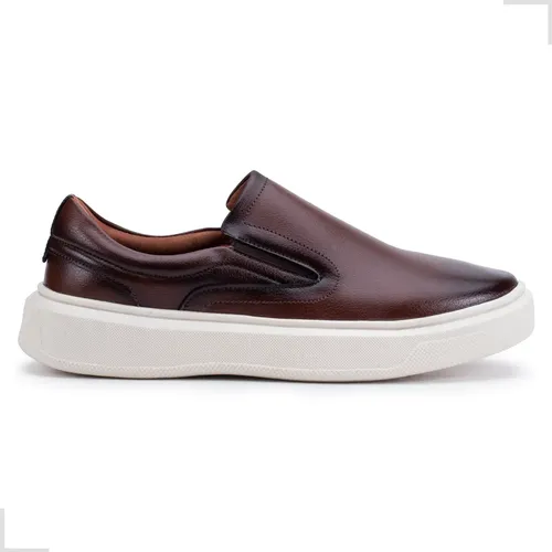Tênis Slip On Iate Masculino Couro Confortável