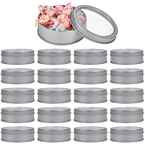 Conjunto De 20 Latas De Metal De 3.5 Onzas, Latas Redon...