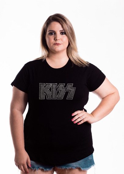 camiseta rock feminina plus size