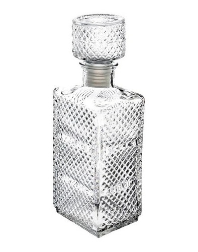 Licorera Vidrio Cristal Resistente 1lt+2 Vasos Tipo Shot