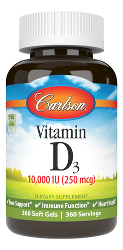 Carlson Vitamina D3 10000 Ui 360 Cápsulas Blandas