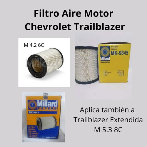 Filtro Aire Chevrolet Trailblazer M 4.2 6 Cilindros