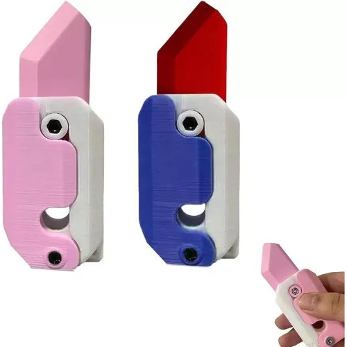 2 Piezas Cuchillo De Plástico Con Juguete Fidget Impreso En