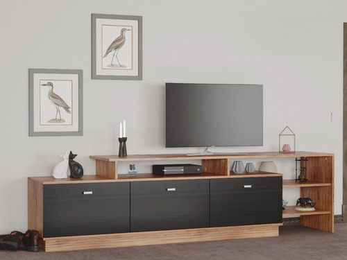 Imagen 1 de 9 de Mesa Tv 1.80 Mueble Rack Moderno Melamina Modular