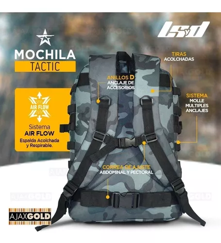 Mochila Tactica Militar Camping Asalto Trekking Reforzada