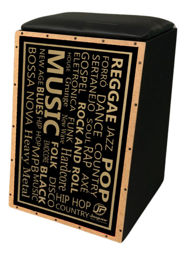Cajon Elétrico Jaguar Inclin. Profissional Pb + Vassourinha Cor Estilos Musicais - 009