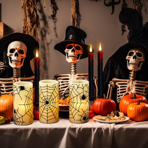 Velas Led Parpadeantes Sin Llama De Halloween, Funcionan Con