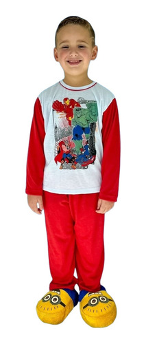 Kit 3 Pijama Infantil Masculino Manga Longa Estampado Frio