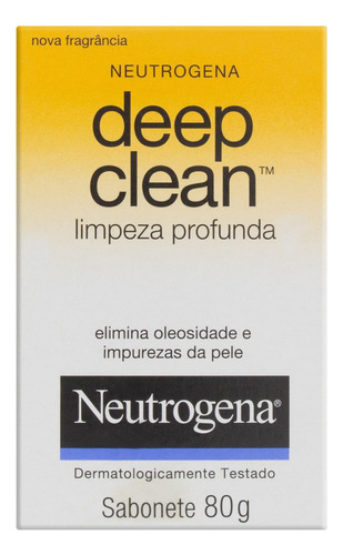 Sabonete Barra Limpeza Profunda Neutrogena Deep Clean Caixa 80g