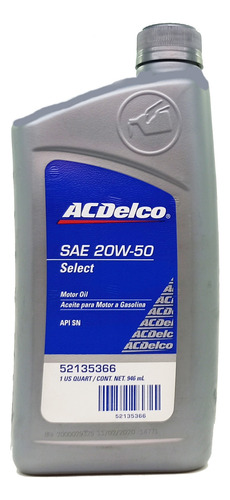 Aceite 20w50 Sp Cuarto Acdelco