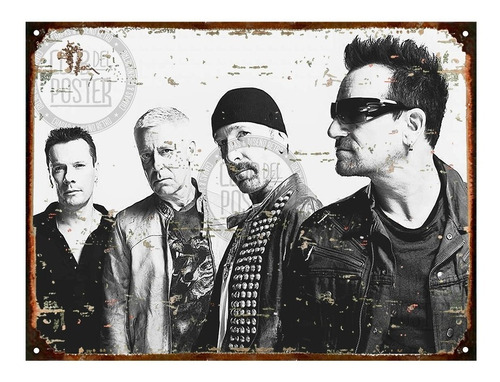Cartel De Chapa Decoracion Vintage U2 Bono