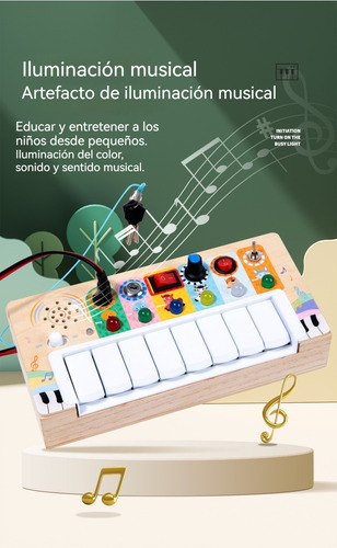 Juguete De Madera Para Niños Piano Electrónico Hands On