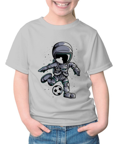 Remeras Remelotas Infantil Astronauta Jugando Futbol - 0967