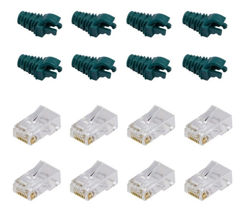 50 Capas Snap Verde Rj45 + 50 Conectores Soho Plus Furukawa