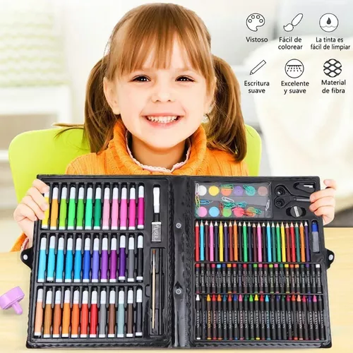 Estuche Set Arte 131 Piezas Dibujo Acuarela Crayolas Plumon