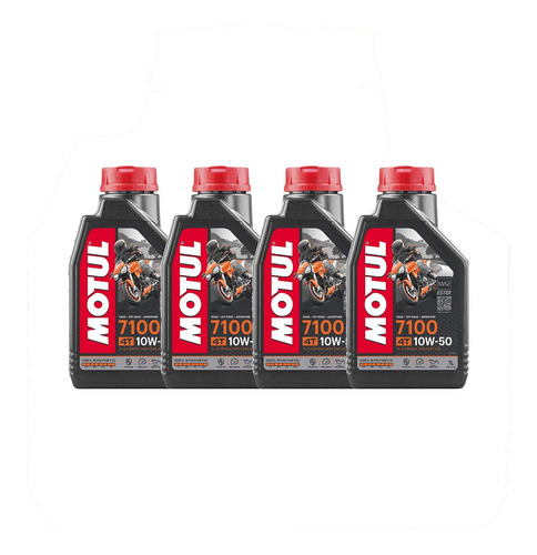 4 Litros Óleo Moto 100% Sintético Motul 7100 10w50 Api Sn