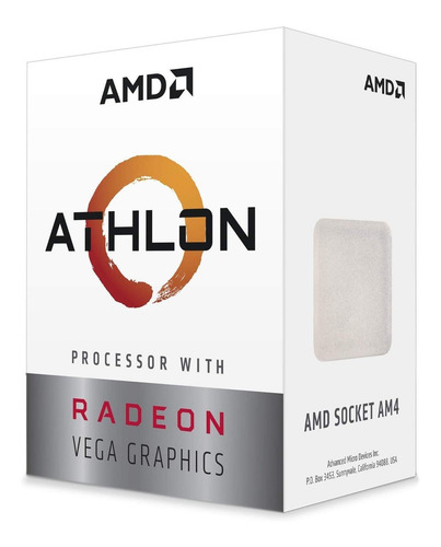 Procesador AMD Athlon 3000G YD3000C6FHBOX de 2 núcleos y 3.5GHz de frecuencia con gráfica integrada