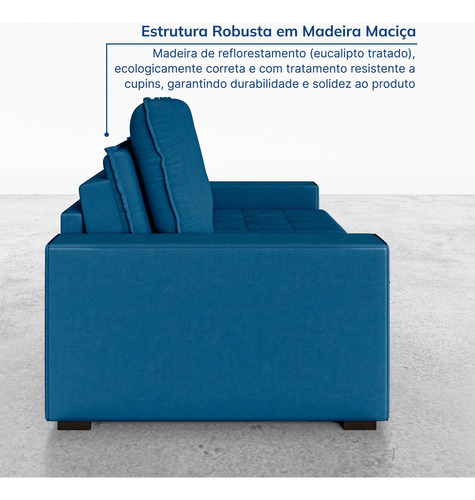Sofá Cama Retrátil E Reclinável 4 Lugares 280cm Em Wt