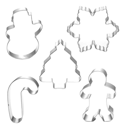 Juego De Cortadores De Galletas Navideñas De Orapink, 5 Pcs