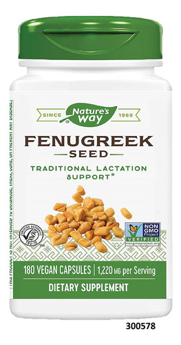 Fenugreek Fenogreco Alholva 610ml 180 Capsula Vegetarian W01