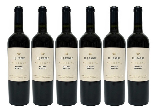 Vino Fabre H J Malbec Merlot X750cc Caja X6