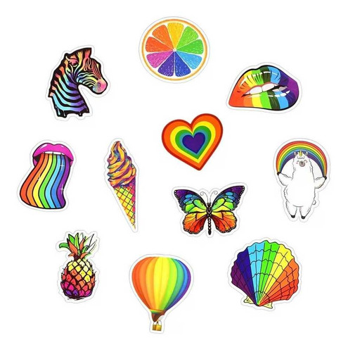 Pride Lgbt 50 Calcomanias Stickers De Pvc Vs Agua Arcoiris