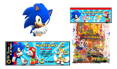 Kit Imprimible Sonic 2023 Cumpleaños Cotillón Fiestas   2x1