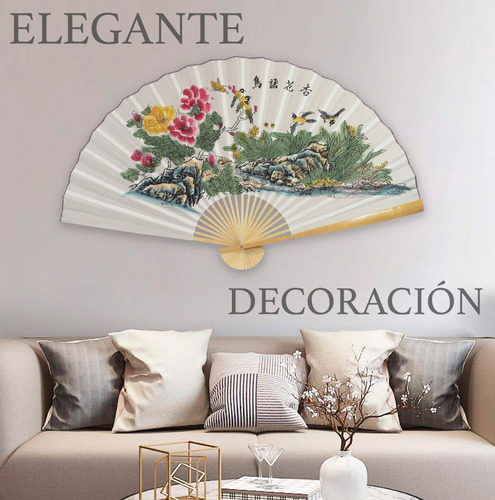 Abanico De Papel Madera Chino Gigante Decoracion Ap-557 Ic*