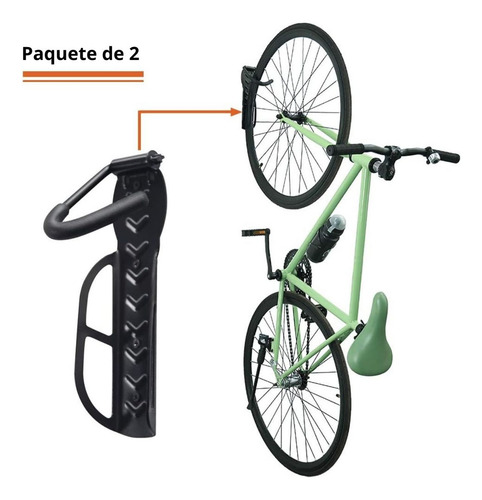 Hirola 2 Portabicicletas De Pared Para Garaje Rack 25x9.66cm Color Negro