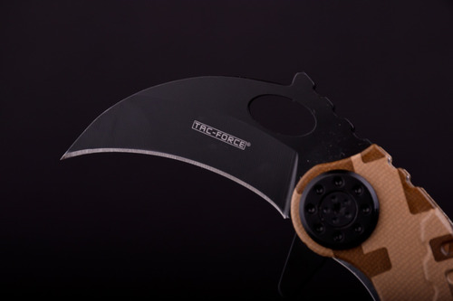 Imagen 5 de 10 de Kerambit Tac Force Apertura Asistida Cachas G10 Cuchillo