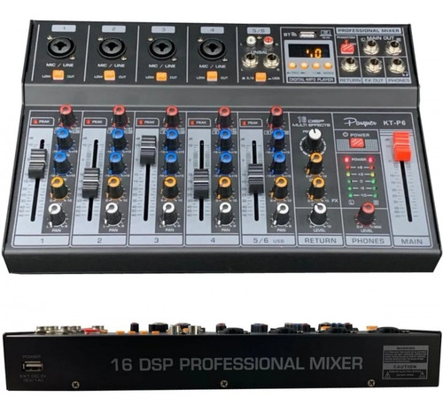 Consola Prodb 6 Canales Fx, Usb, Bluetooth Kt-p6/urdile