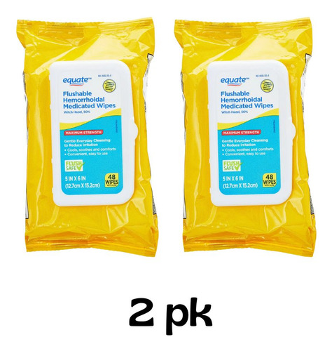 Toallitas Húmedas Equate 2 Pk Hemorroides Tipo Preparation H