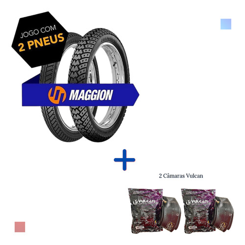 Par Pneu Maggion Titan Cg 125 150 2,75 E 90/90-18+2 Câmaras