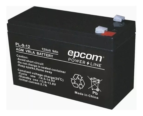 Batería Recargable De Respaldo No Break Epcom 12-9 Ah