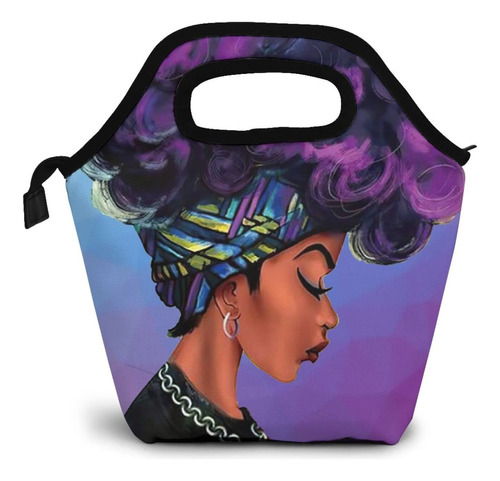 Bolsa Almuerzo Pelo Morado Para Mujer Africana Termica Hombr