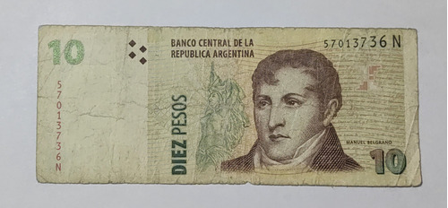 Billete 10 Pesos 2003 Argentina Fine
