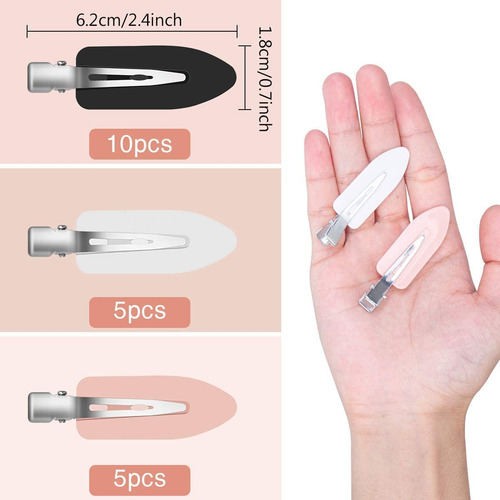 Pinzas Para Cabello Sin Doblars Para Mujeres Y Niñas, Clips