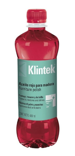 Aceite Para Madera, 480 Ml, Rojo, Klintek 57071