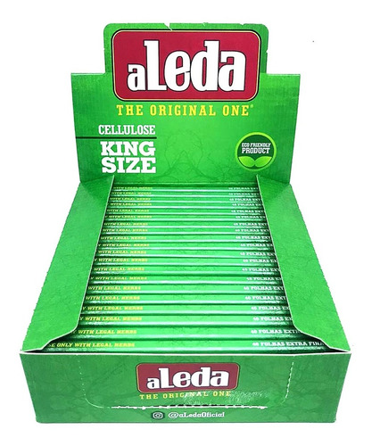 Imagem 1 de 9 de Seda Aleda Celulose Verde Grande Transparente Fechada C/ 20