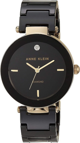 Anne Klein - Reloj De Pulsera De Cerámica Con Diamantes Color de la correa Negro
