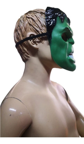 Mascara Plástico Dura Hulk Para Niño Color Verde